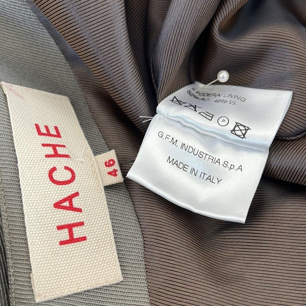 HACHE GRAY DRESS/COAT VIRGIN-WOOL MADE IN ITALY IT 46 - Picture 10 of 14